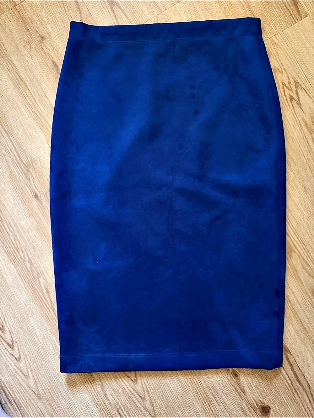 BCBGMAXAZRIA Bess Faux Suede Pencil Skirt Blue Small